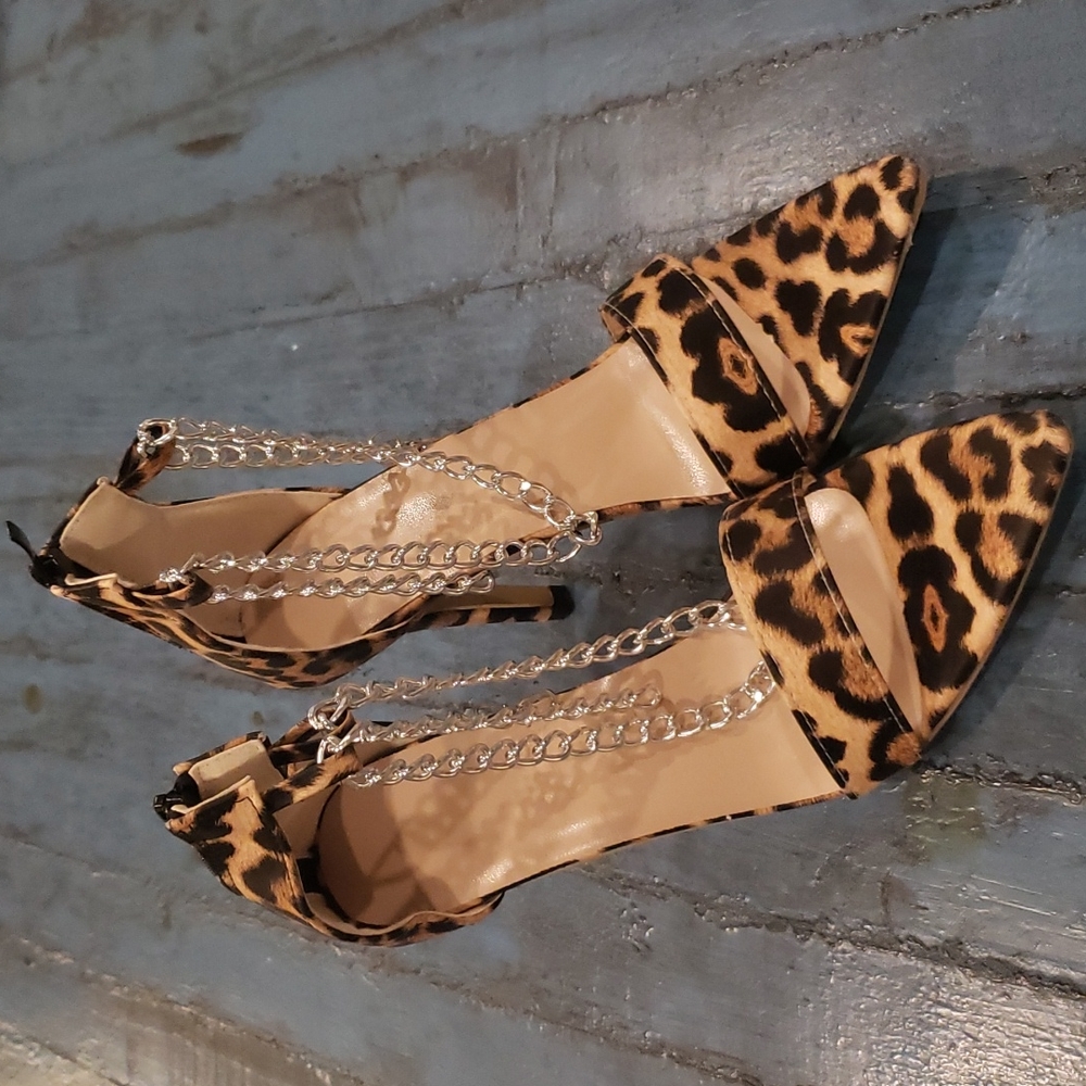 🌺Women's Leopard/Chain Heels